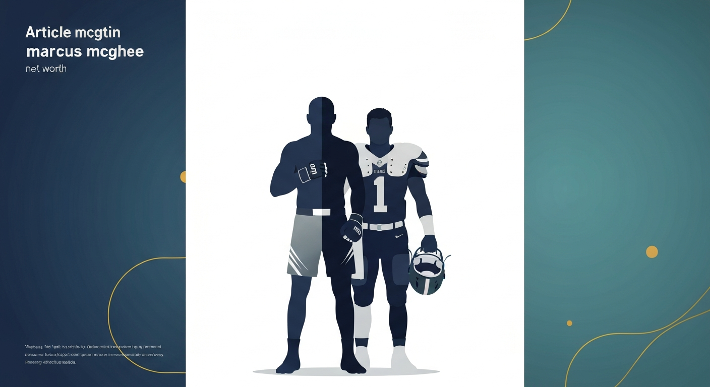 Editorial illustration of a split silhouette combining an MMA fighter (gloves) and a college football player (jersey and helmet), vector style.