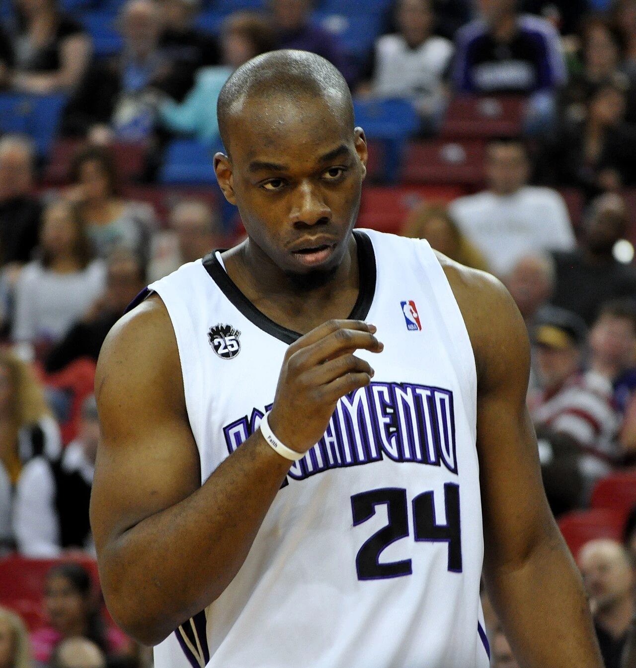 Marcus Landry in a Sacramento Kings basketball jersey during a game